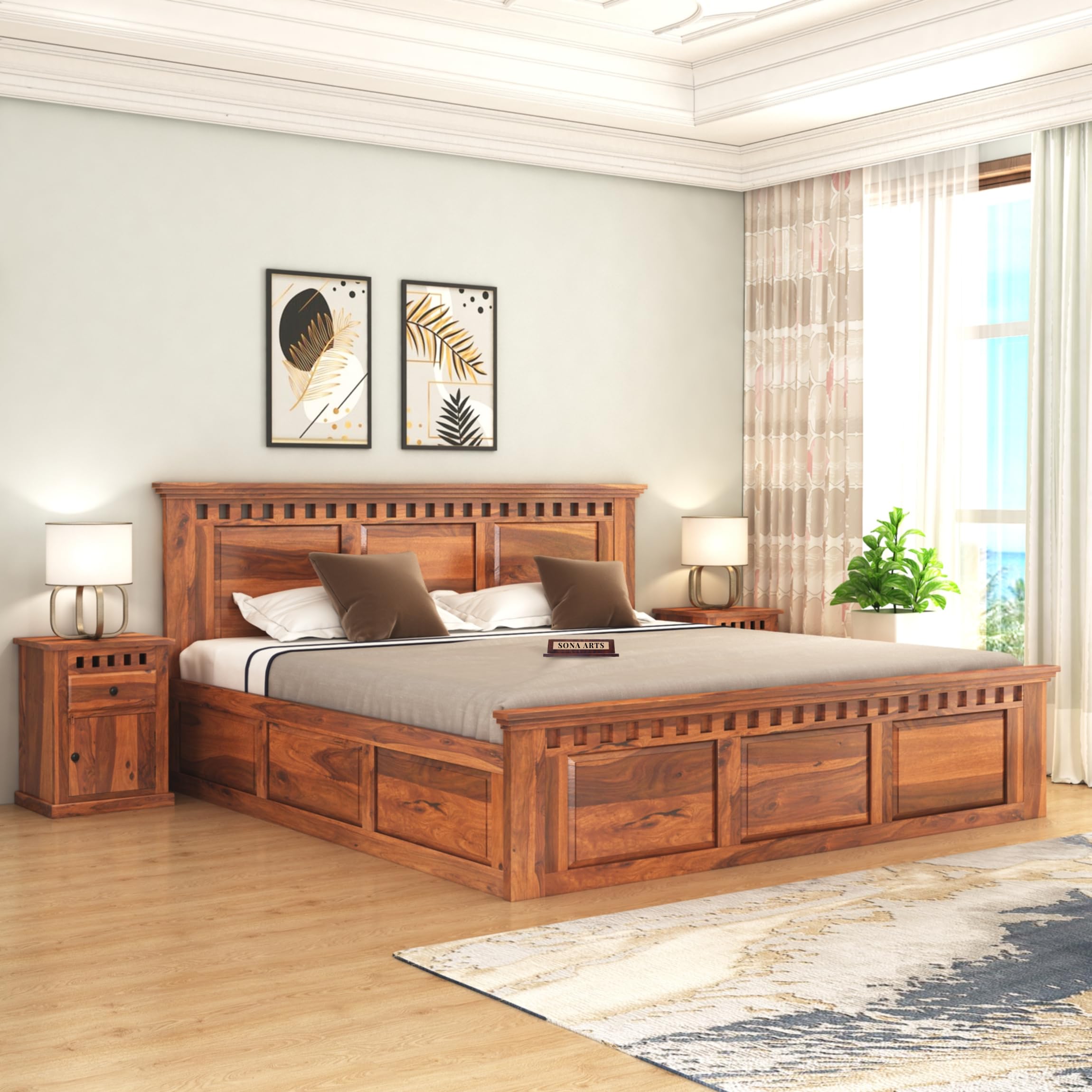 wooden cot bed