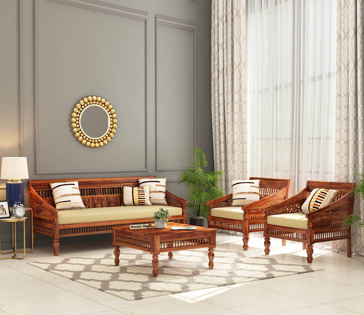 wooden sofa